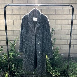 Mitsu London long gray shearling teddy coat